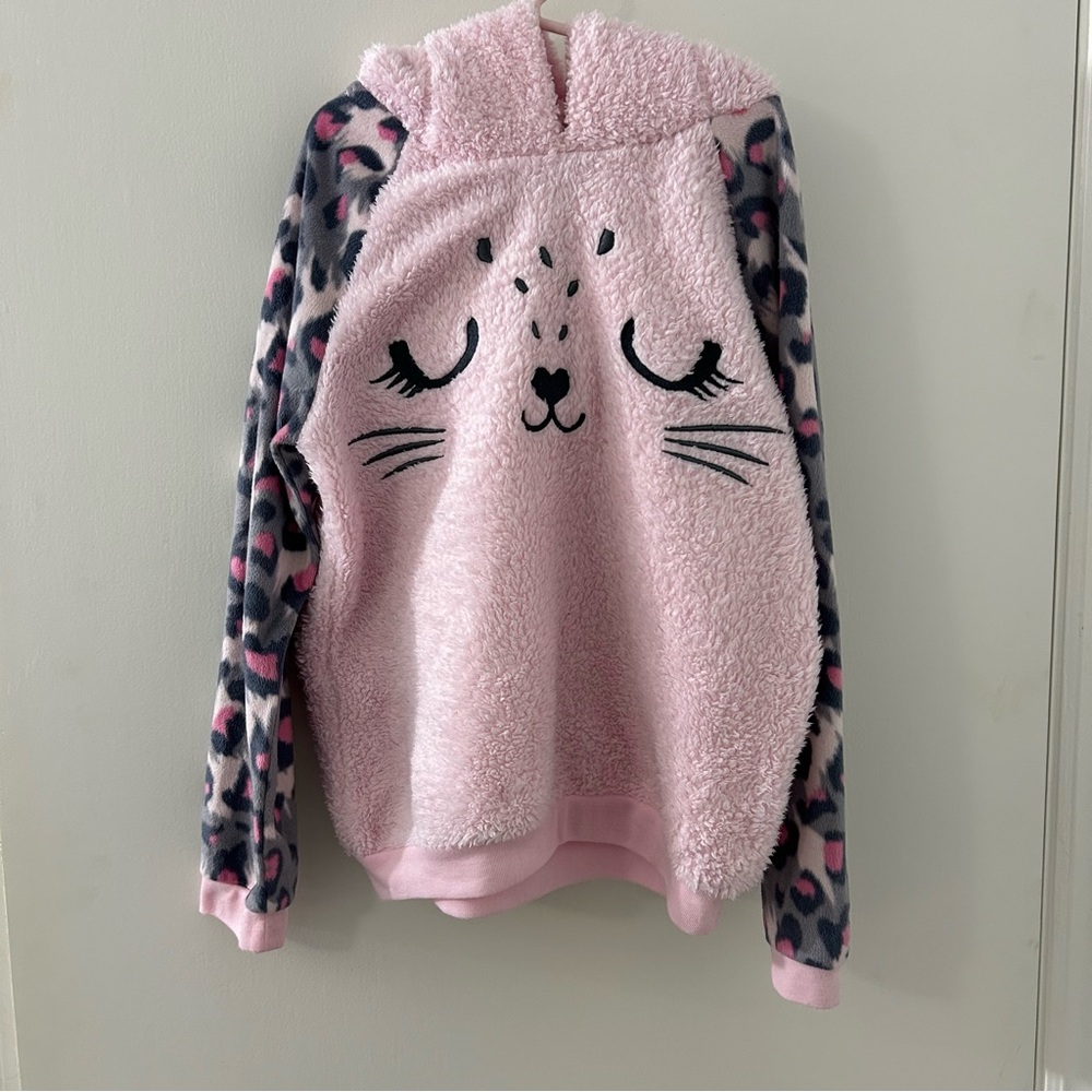 Saint Eve kids Adorable Pink cat Face Kids Hoodie & sweats L (10/12)